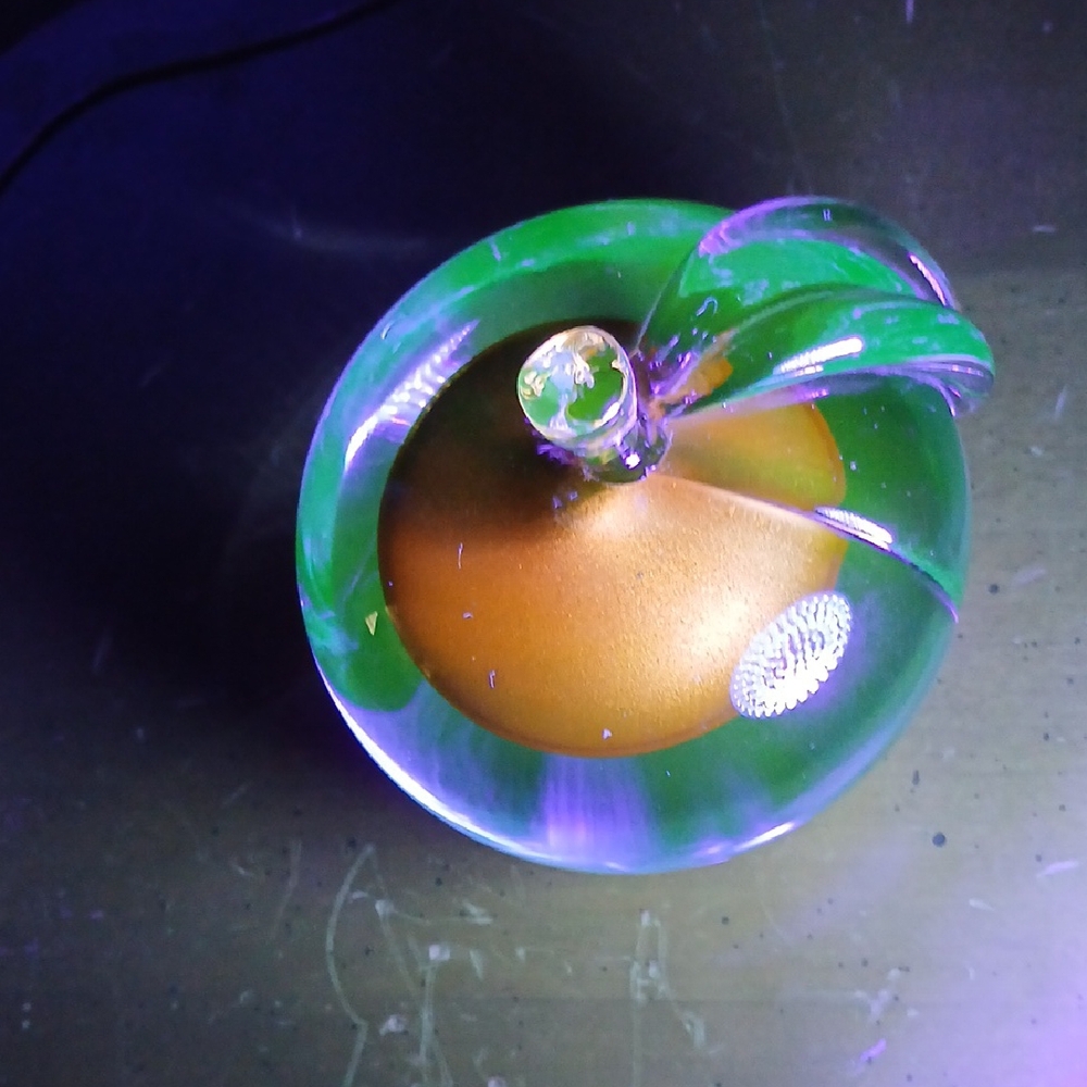 Glass Apple Paperweight